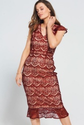 Plus Size Lace Sheath Dress